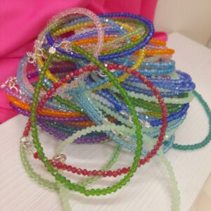 Mega Promo 10 pulseras cristal/plata (colores surtidos)
