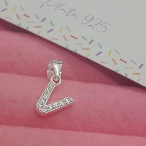 Dije Inicial Brillo "V" 1cm